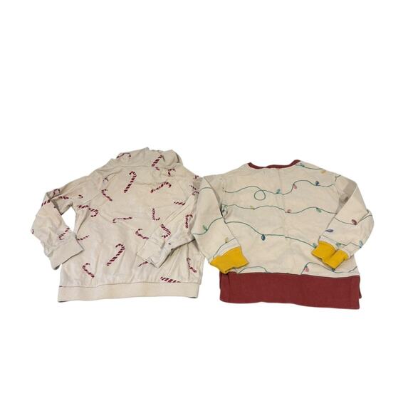Dot Dot Smile Holiday Christmas Candy Cane Lights Lot Of 2 Sweatshirts Kids 5/6 - Picture 8 of 8